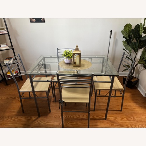 Used Natural Glass Dining Set for sale on AptDeco
