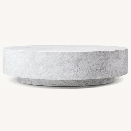 Used Marble Plinth Round Coffee Table for sale on AptDeco