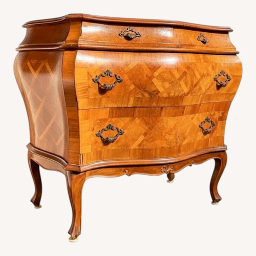Used Etsy Goldsmith Parquetry Bombe Chest Louis XV Style for sale on AptDeco