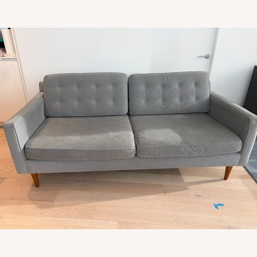Used West Elm Light Gray Fabric 2 Seater Sofa for sale on AptDeco
