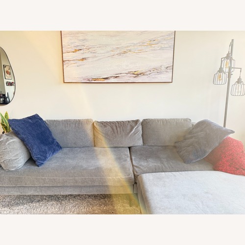 Used West Elm Light Gray Brass 3+ Piece Sectional for sale on AptDeco