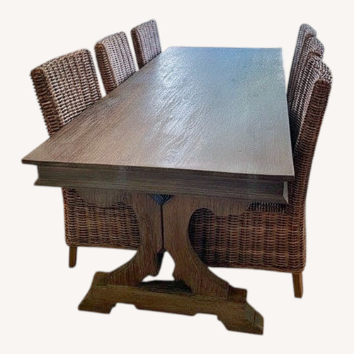 Used ABC Carpet and Home Dark Gray Wood Dining Set for sale on AptDeco