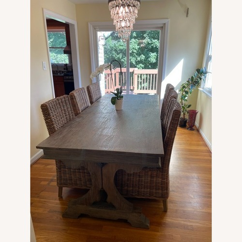 Used ABC Carpet and Home Dark Gray Wood Dining Set for sale on AptDeco