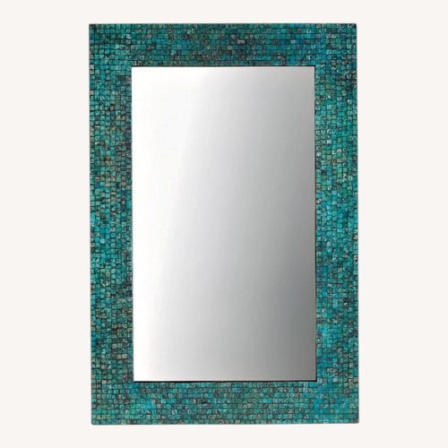 Used Pier 1 Azure Emerald Decorative Modern Landscape Wall Mirror for sale on AptDeco