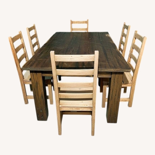 Used Outdoor Barn Style Table and 5 Chairs for sale on AptDeco