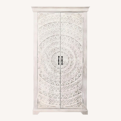 Used Jaipur Inspired Hand Carved Bar Cabinet for sale on AptDeco