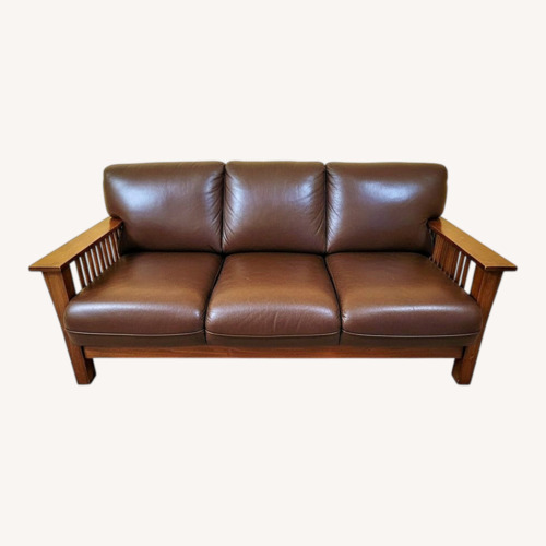 Used Dark Brown Leather 3+ Seater Sofa for sale on AptDeco