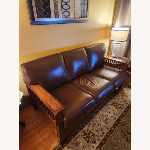 Used Dark Brown Leather 3+ Seater Sofa for sale on AptDeco