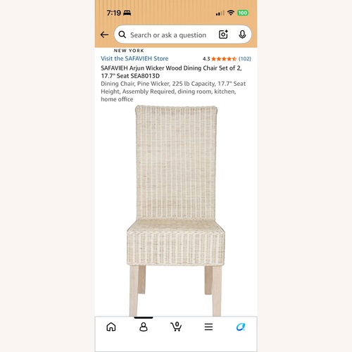 Used White Wash Wicker Chairs for sale on AptDeco