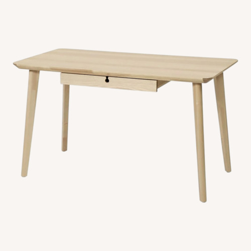 Used IKEA LISABO Light Brown Wood Desk for sale on AptDeco