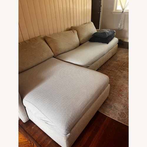 Used Crate & Barrel Natural Fabric 2 Piece Sectional for sale on AptDeco