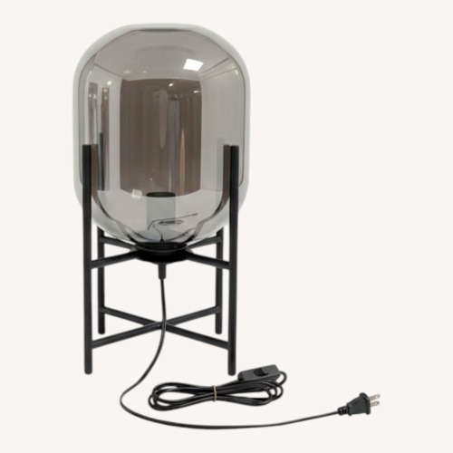 Used Vintage/Antique Finds Black Glass Table Lamp for sale on AptDeco