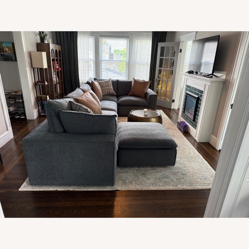 Used Infinity Thunder Blue 6-piece Modular Sectional for sale on AptDeco