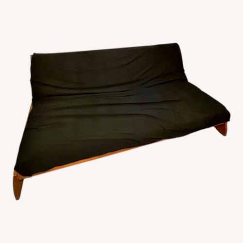 Used Wooden Sofa Bed With Black Futon for sale on AptDeco