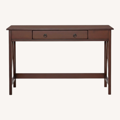 Used Linon Home Decor Dark Brown Wood Desk for sale on AptDeco