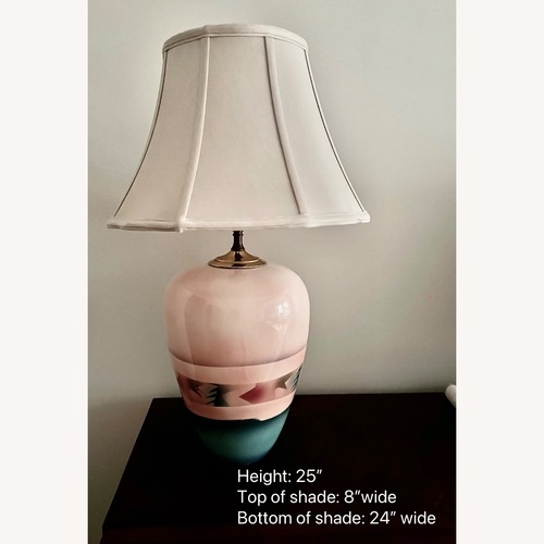 Used Artist made Ceramic Table Lamps With Silk Shades for sale on AptDeco