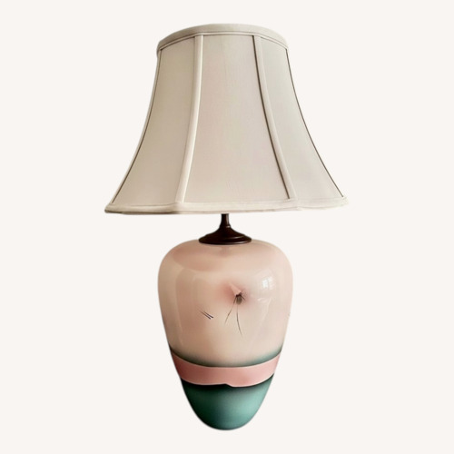 Used Artist made Ceramic Table Lamps With Silk Shades for sale on AptDeco