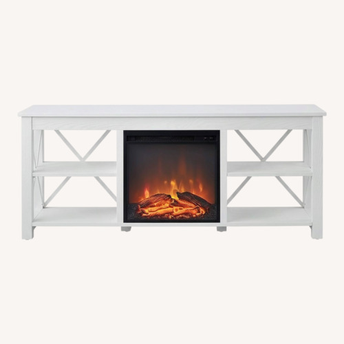 Used Wayfair Sawyer TV Stand for TVs up to 65" with Fireplace Included for sale on AptDeco