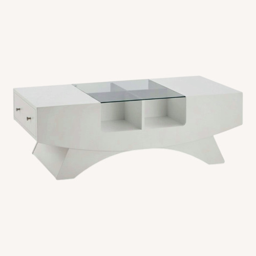 Used Wayfair Madilynn Glass Top Single Coffee Table for sale on AptDeco