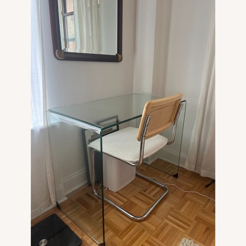 Used Joss & Main Arvani Glass Desk / Console Table for sale on AptDeco