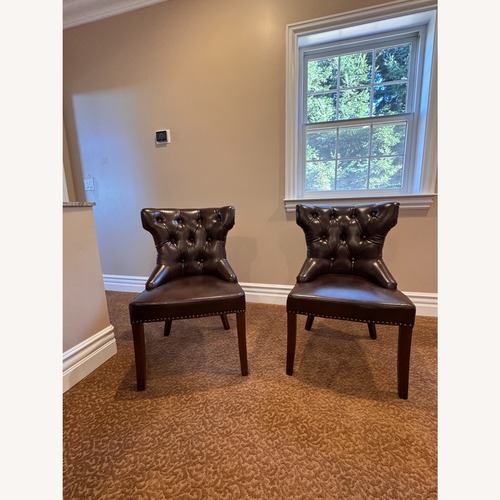 Used Rejuvenation Dark Brown Leather Accent Chairs for sale on AptDeco