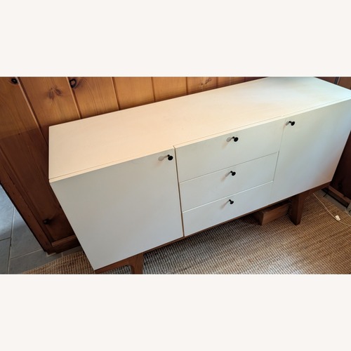Used West Elm Modern Media Console (53") - White for sale on AptDeco