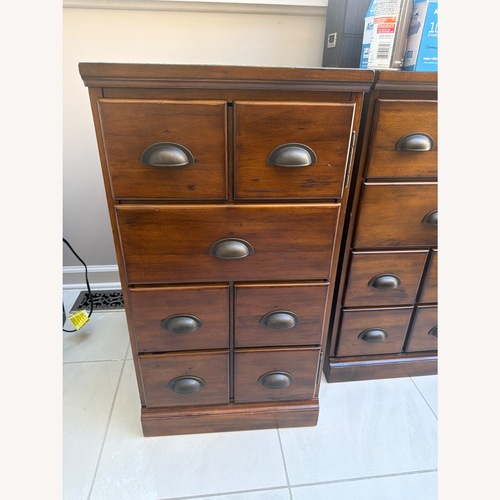 Used Pottery Barn Printers Dark Brown Wood Media Storage for sale on AptDeco