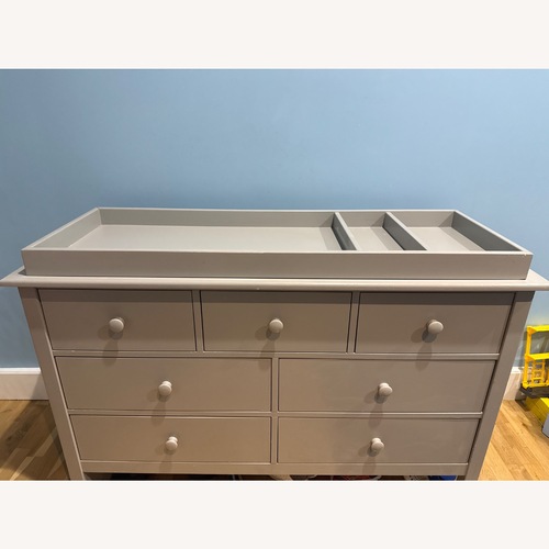 Used Pottery Barn Kendall Extra-Wide Dresser and Topper Set  in Grey for sale on AptDeco