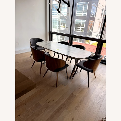 Used Luxe Decor Dark Gray Fabric Dining Chairs - Set of 6 for sale on AptDeco