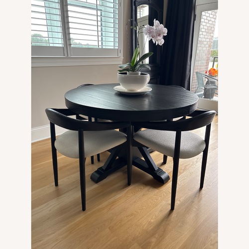 Used Pottery Barn Benchwright Black Dining Set for sale on AptDeco