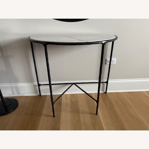 Used Joss & Main Black Metal & Marble Console Table for sale on AptDeco