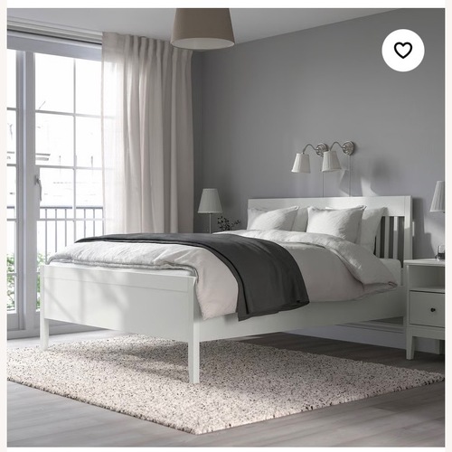 Used IKEA IDANAS Bed Frame, White, Double for sale on AptDeco