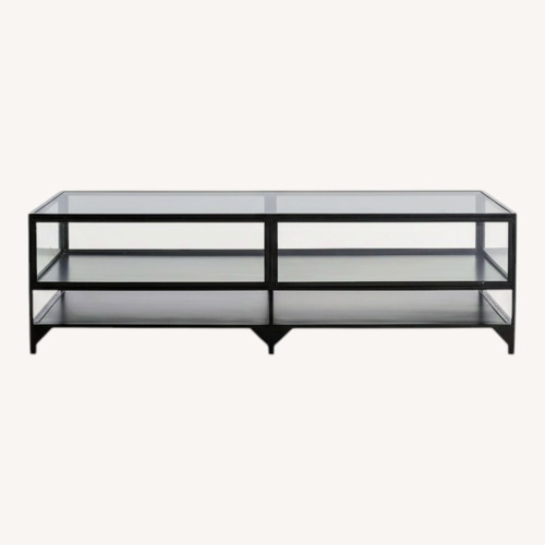 Used West Elm Black Metal Shadowbox Coffee Table for sale on AptDeco
