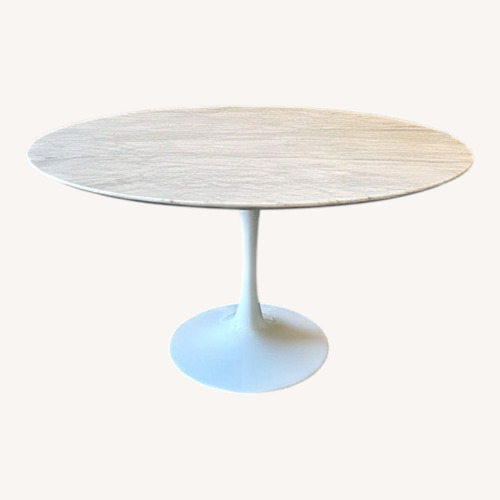 Used White Marble Dining Table for sale on AptDeco