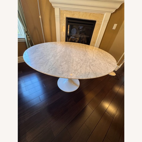 Used White Marble Dining Table for sale on AptDeco