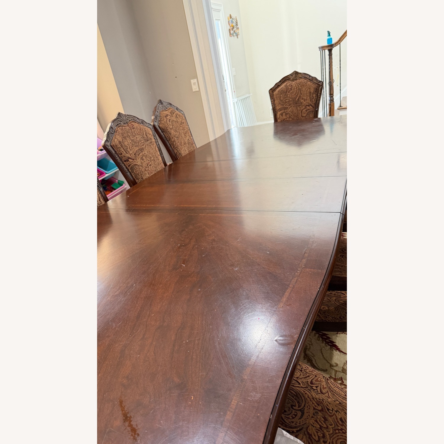 Raymour & Flanigan Dark Brown Wood Dining Table - image-3