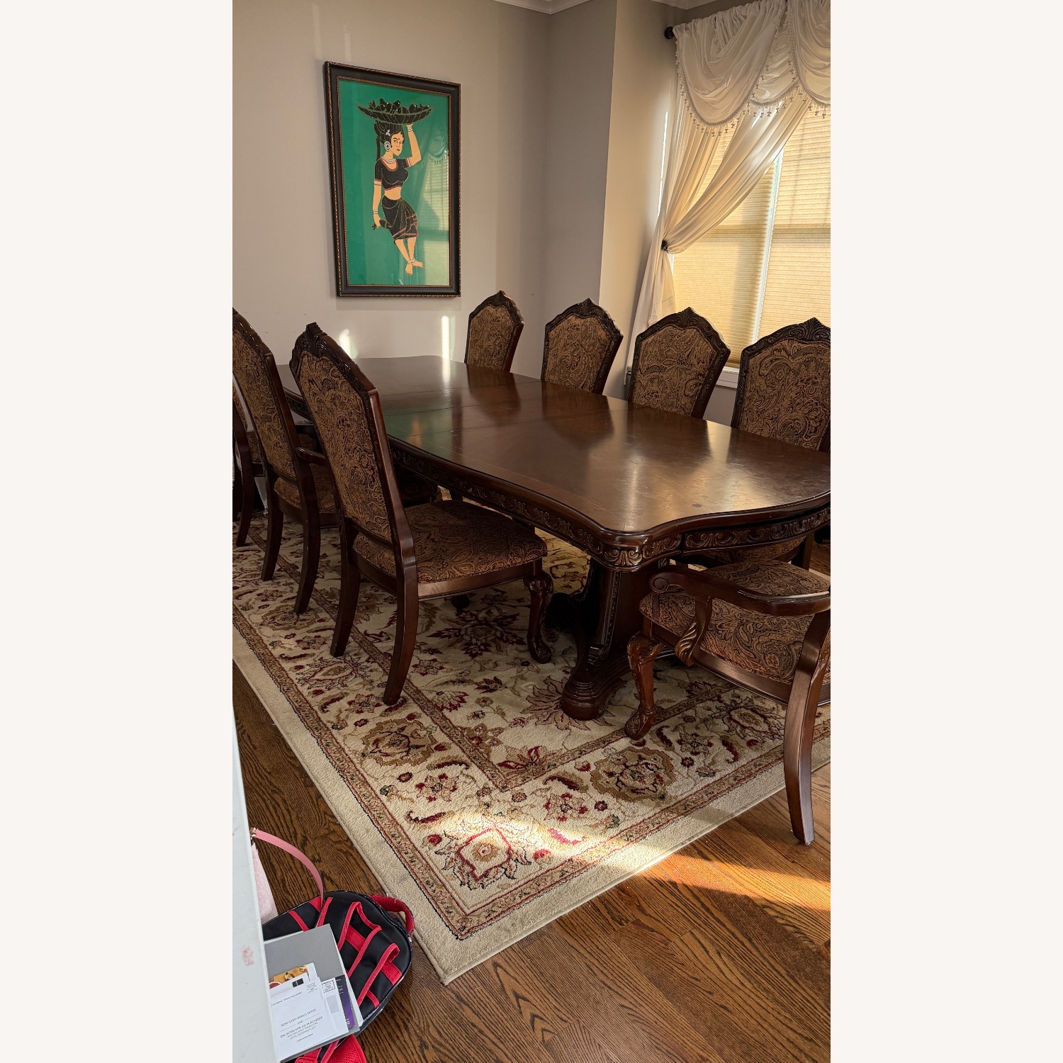 Raymour & Flanigan Dark Brown Wood Dining Table - image-2