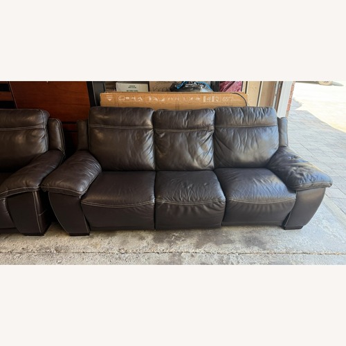 Used 3-Seat Leather Recliner Sofa for sale on AptDeco