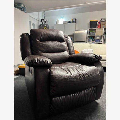 Used Vintage/Antique Dark Brown Leather Recliner for sale on AptDeco