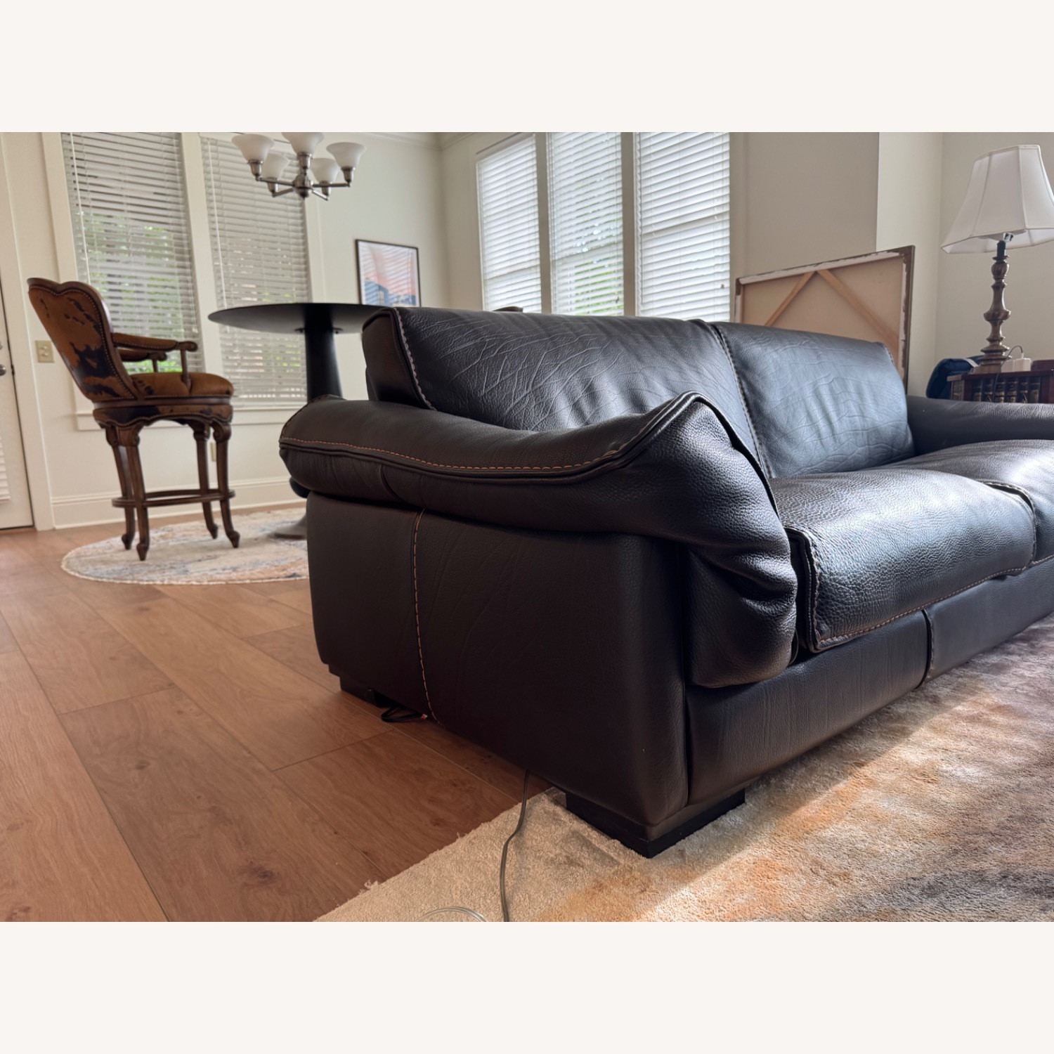 Roche Bobois Dark Brown Leather 2 Seater Sofa - image-5