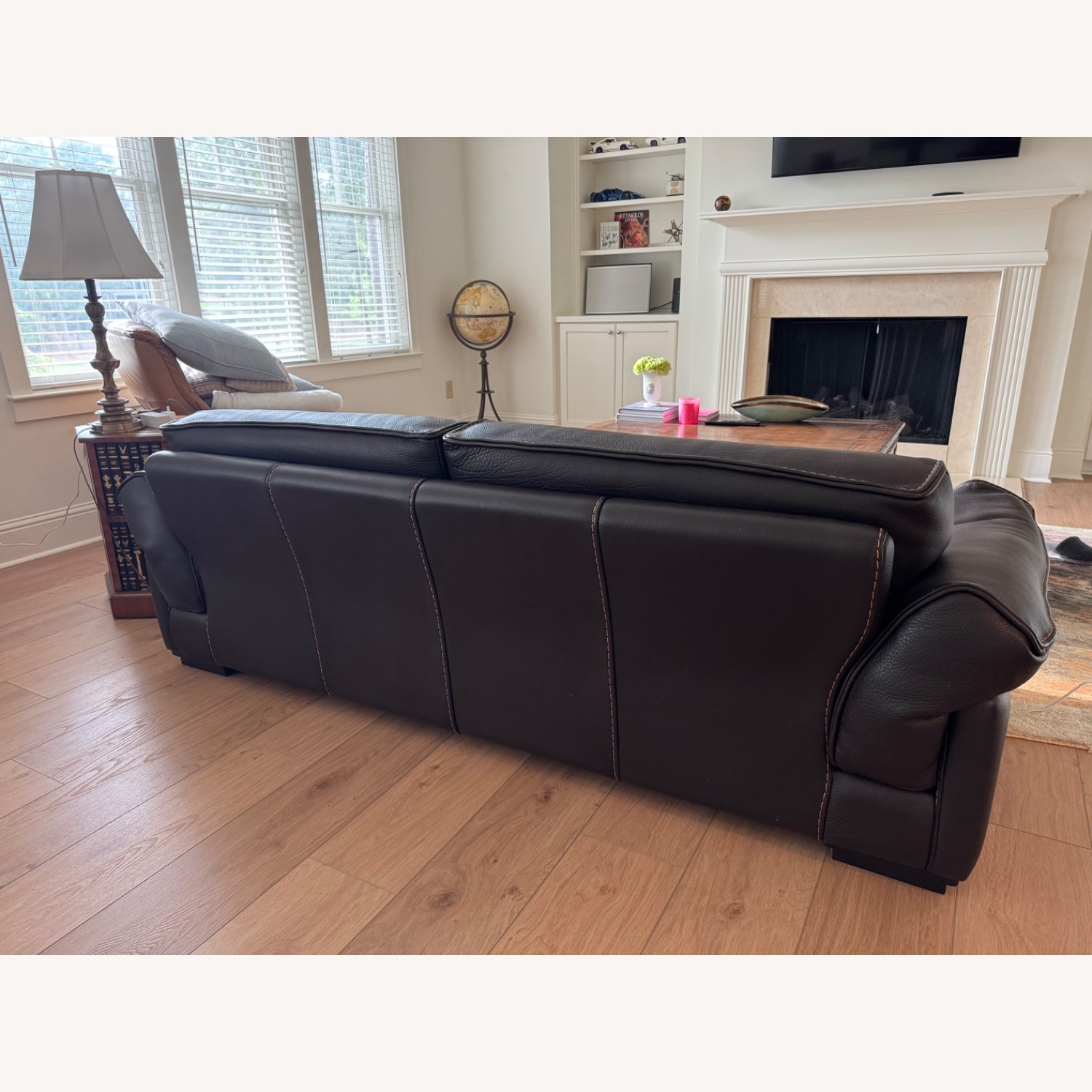 Roche Bobois Dark Brown Leather 2 Seater Sofa - image-4