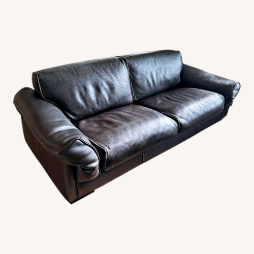 Used Roche Bobois Dark Brown Leather 2 Seater Sofa for sale on AptDeco