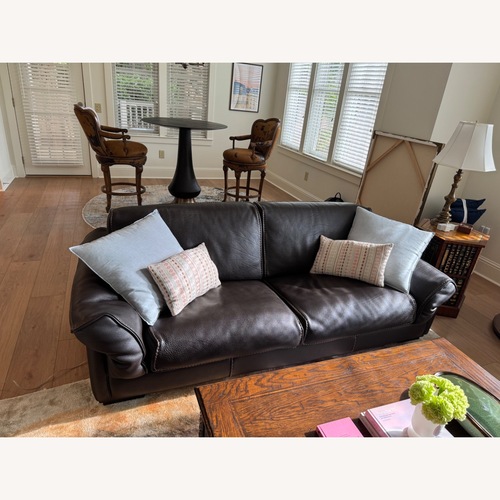 Used Roche Bobois Dark Brown Leather 2 Seater Sofa for sale on AptDeco