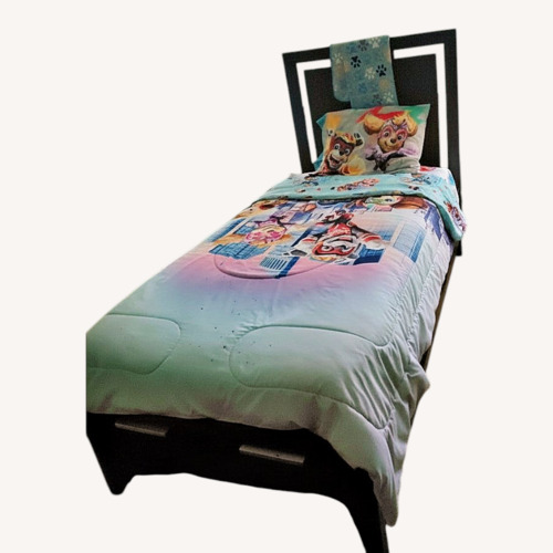 Used Dark Brown Wood Twin Bed for sale on AptDeco