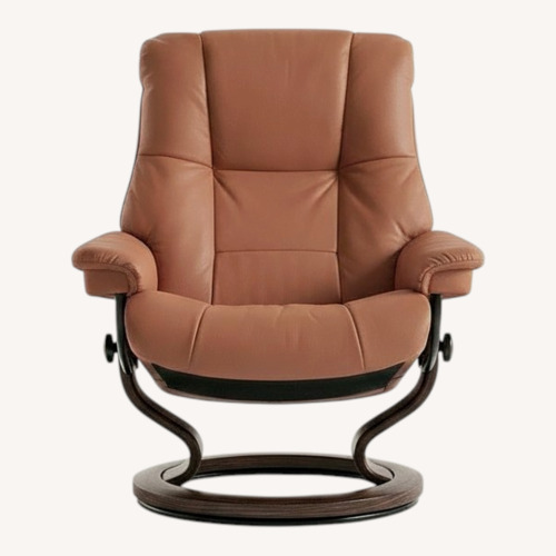 Used Ekornes Light Brown Leather Recliner for sale on AptDeco