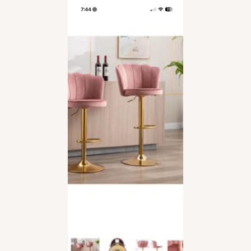 Used Wayfair Pink Velvet Stools for sale on AptDeco