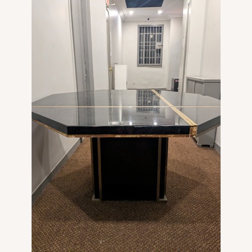 Used Black Lacquer + Bronze Dining and Poker Table for sale on AptDeco