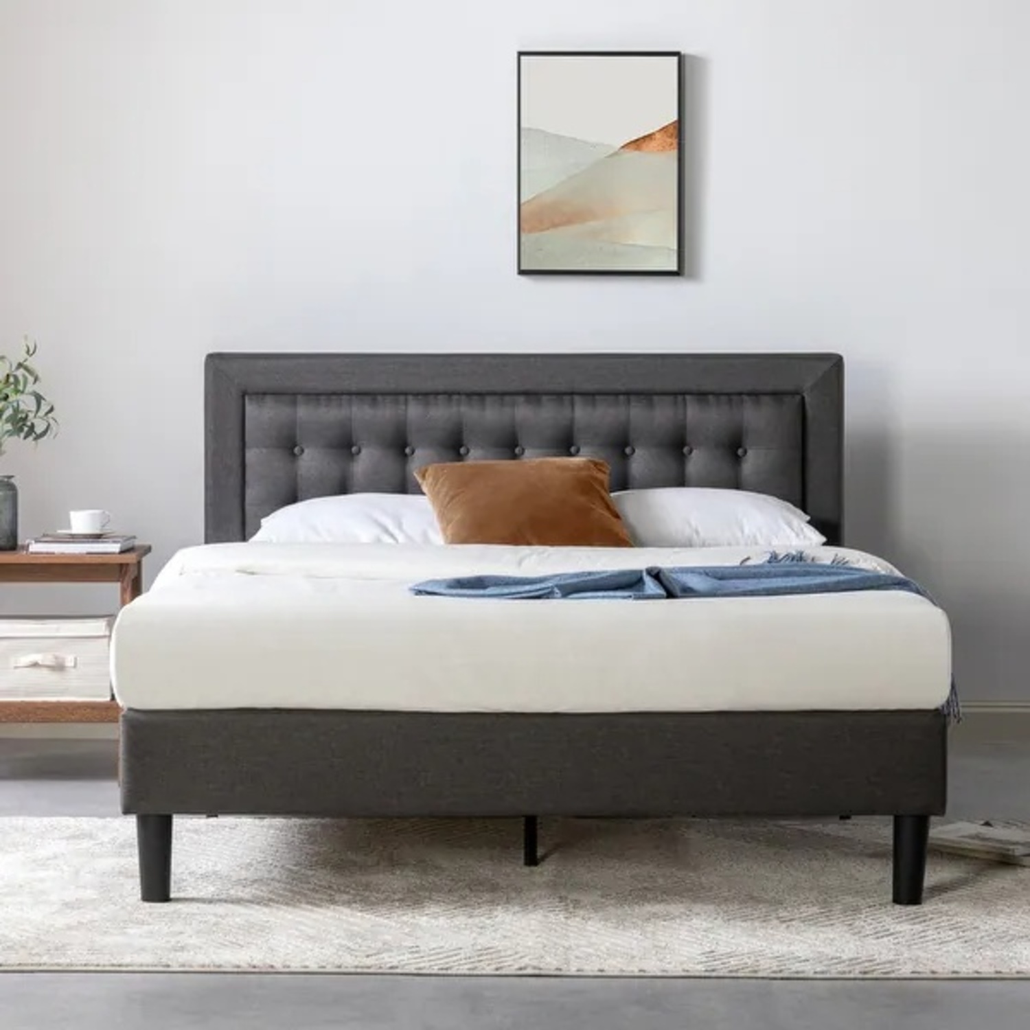 Bed Bath & Beyond Dark Gray Queen Bed - image-5