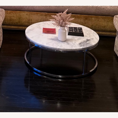 Used CB2 Smart Marble Round Coffee Table for sale on AptDeco