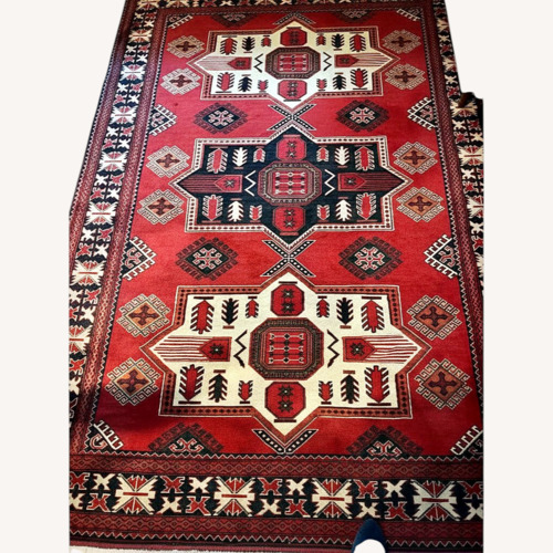 Used Red Wool Area Rug 7x10 for sale on AptDeco